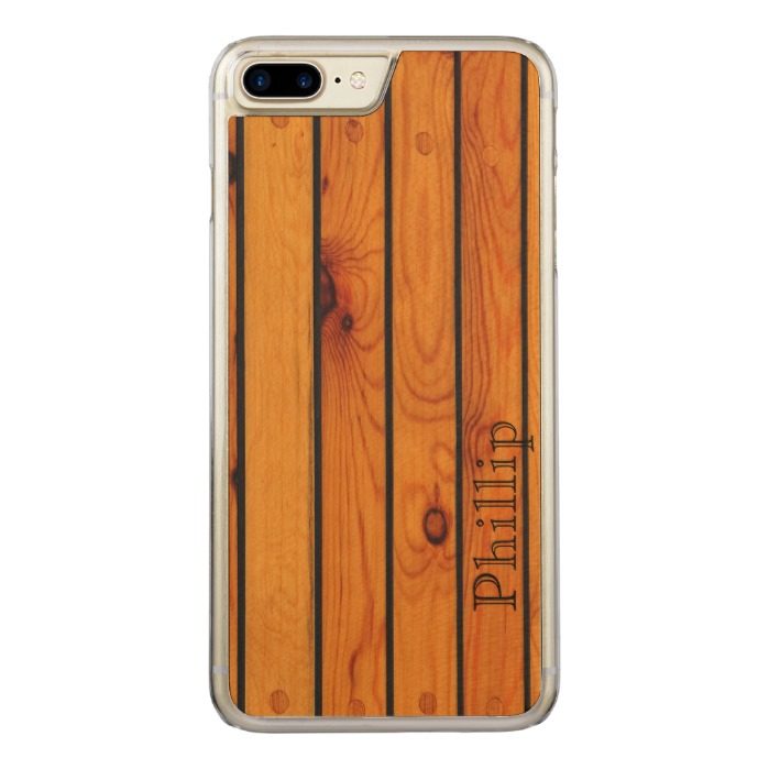 Classic wooden sailboat deck add name Carved iPhone 7 plus case