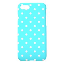 Classical polka dot retro aqua blue white pattern iPhone 7 case