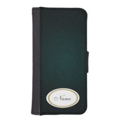 Classy chic elegant leather look personalized iPhone SE/5/5s wallet case