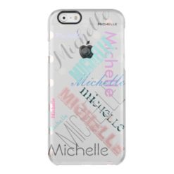 Clear Polka Dot with Name Clear iPhone 6/6S Case