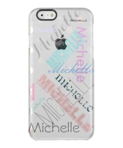 Clear Polka Dot with Name Clear iPhone 6/6S Case