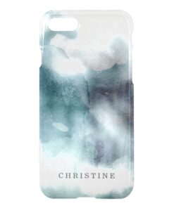Clear monogram name watercolor hipster blue nautic iPhone 7 case
