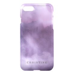 Clear monogram name watercolor hipster purple lila iPhone 7 case