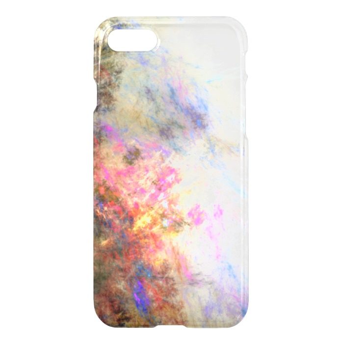Clear paint ikat hipster neon purple yellow iPhone 7 case