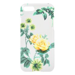 Clear vintage floral flowers yellow rose roses iPhone 7 case