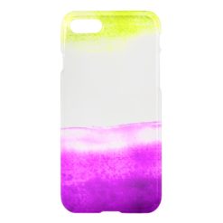 Clear watercolor ikat hipster neon green purple iPhone 7 case