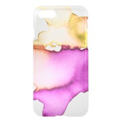 Clear watercolor ikat hipster neon purple yellow iPhone 7 case
