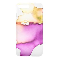 Clear watercolor ikat hipster neon purple yellow iPhone 7 plus case
