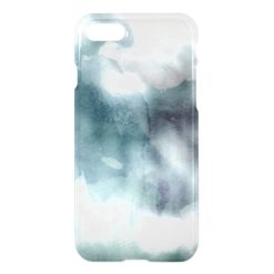 Clear watercolor ikat hipster pastel nautical blue iPhone 7 case