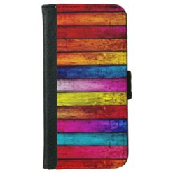 Colorful Abstract Wood Pattern iPhone 6/6s Wallet Case