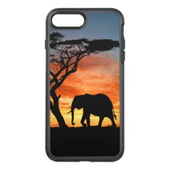 Colorful African Safari Sunset Elephant Silhouette OtterBox Symmetry iPhone 7 Plus Case