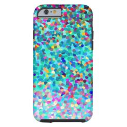 Colorful Blue Multicolored Abstract Art Pattern Tough iPhone 6 Case