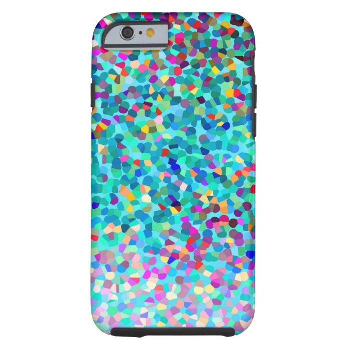 Colorful Blue Multicolored Abstract Art Pattern Tough iPhone 6 Case