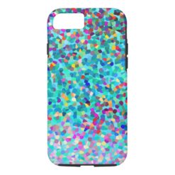 Colorful Blue Multicolored Abstract Art Pattern iPhone 7 Case