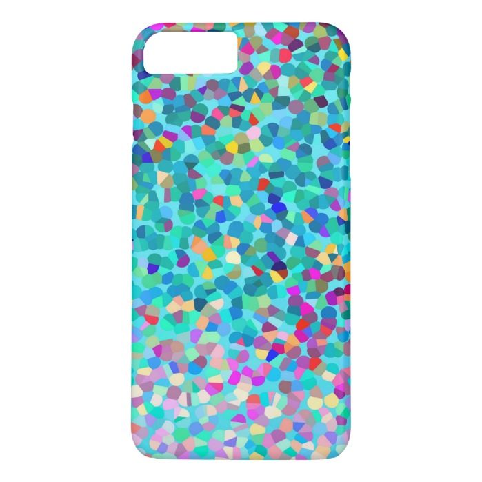Colorful Blue Multicolored Abstract Art Pattern iPhone 7 Plus Case