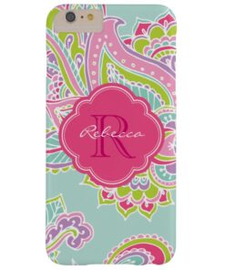 Colorful Bohemian Paisley Custom Monogram Barely There iPhone 6 Plus Case