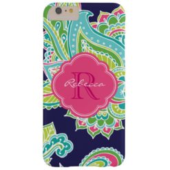 Colorful Bohemian Paisley Custom Monogram Barely There iPhone 6 Plus Case
