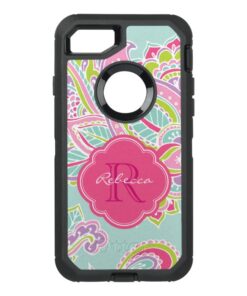 Colorful Bohemian Paisley Monogram OtterBox Defender iPhone 7 Case