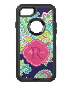 Colorful Bohemian Paisley Monogram OtterBox Defender iPhone 7 Case