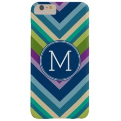 Colorful Chevron Pattern Custom Monogram Barely There iPhone 6 Plus Case