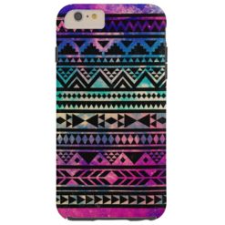 Colorful Cute Girly Nebula Space Aztec Pattern Tough iPhone 6 Plus Case