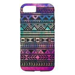 Colorful Cute Girly Nebula Space Aztec Pattern iPhone 7 Case