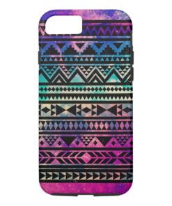 Colorful Cute Girly Nebula Space Aztec Pattern iPhone 7 Case