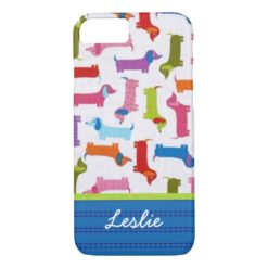 Colorful Dachshund Dogs Custom iPhone Case