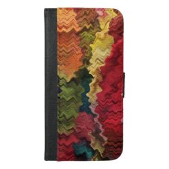 Colorful Fabric Abstract iPhone 6 Plus Wallet Case
