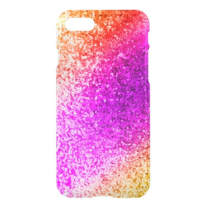 Colorful Glitter Sparkles - Red Pink Purple Gold iPhone 7 Case