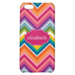 Colorful Huge Chevron Pattern with name Case For iPhone 5C