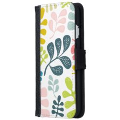 Colorful Leaves Modern Foliage Pattern iPhone 6/6s Wallet Case
