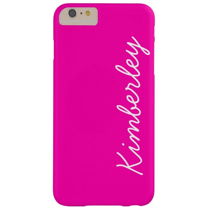 Colorful Pink Neon Monogram Trendy Fashion Colors Barely There iPhone 6 Plus Case