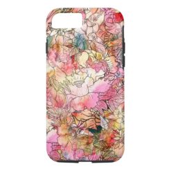 Colorful Watercolor Floral Pattern Abstract Sketch iPhone 7 Case