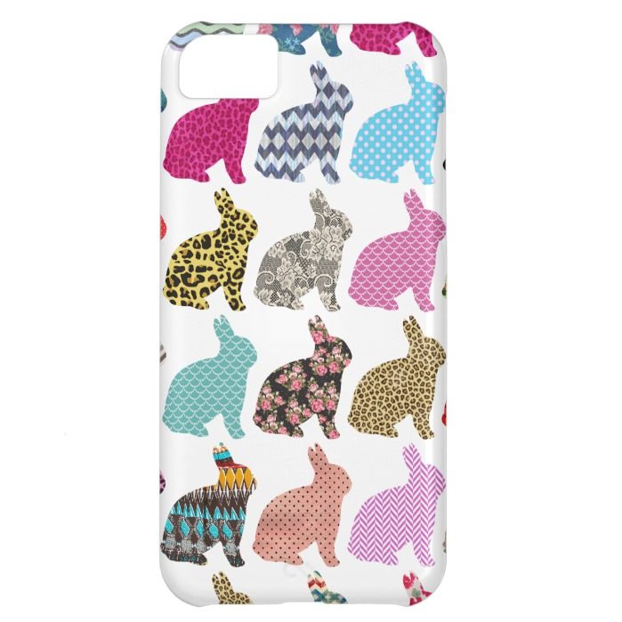 Colorful Whimsical Bunny Chevron Zigzag Pattern Case For iPhone 5C