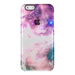 Colorful pink turquoise galaxy modern nebula clear iPhone 6/6S case