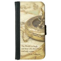 Compass World Travel Map Wallet Phone Case For iPhone 6/6s