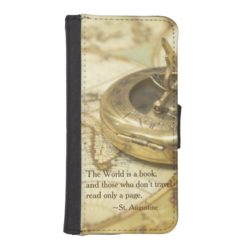 Compass World Travel Map Wallet Phone Case For iPhone SE/5/5s