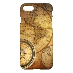 Compass and Map iPhone 7 Glossy Finish Case