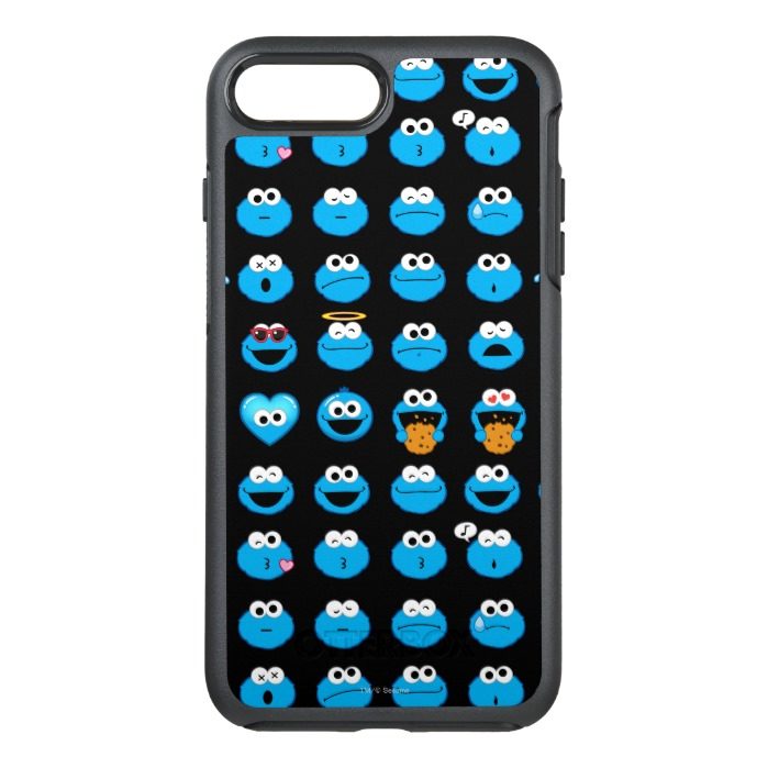 Cookie Monster Emoji Pattern OtterBox Symmetry iPhone 7 Plus Case