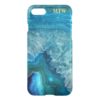 Cool Chic Blue Agate Geode Faux Gold Monogram iPhone 7 Case
