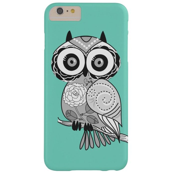 Cool Cute Unique Hipster Groovy Owl Teal Barely There iPhone 6 Plus Case