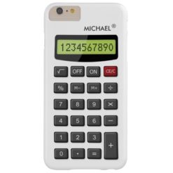 Cool Fun Calculator Pattern with Custom Text Barely There iPhone 6 Plus Case