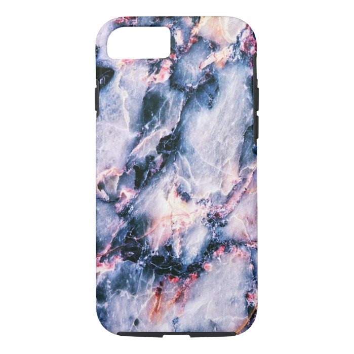 Cool Marble Texture blue pink white iPhone 7 Case