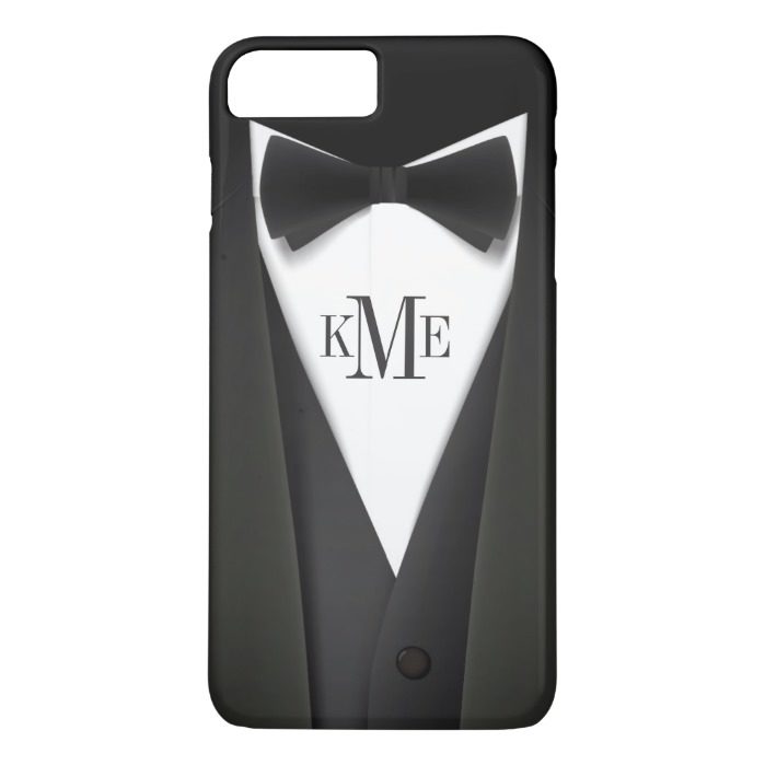 Cool Mens Tuxedo Suit Pattern - Manly Monogram iPhone 7 Plus Case