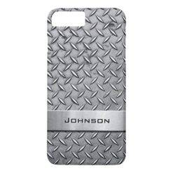 Cool Metal Diamond Cut Metallic Plate Pattern iPhone 7 Plus Case