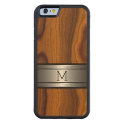 Cool Metal Modern Trendy Wood Grain Pattern Carved Maple iPhone 6 Bumper