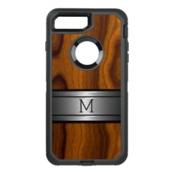Cool Metal Modern Trendy Wood Grain Pattern OtterBox Defender iPhone 7 Plus Case