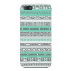 Cool Mint Tiffany Aztec Pattern iPhone Case