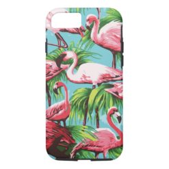 Cool Retro Pink Flamingos iPhone 7 Case